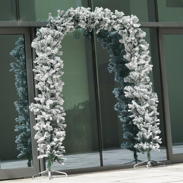 Gr8 Garden Indoor 8ft Flocked Christmas Tree Doorway Arch With Snow