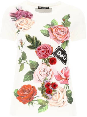 Dolce & Gabbana Floral Detailed T-Shirt