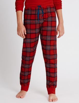 Marks and Spencer Cotton Rich Red Checked Pyjamas (6-16 Years)