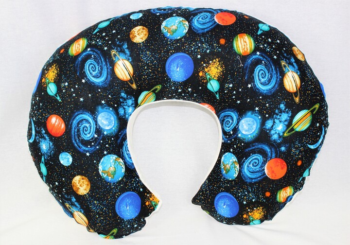 Nursing Pillow Cover - Planets With Minky Underside