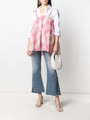 Semi-Couture Check-Print Tunic Top