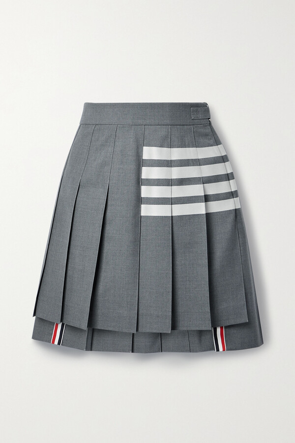 Grey Pleated Skirt | ShopStyle