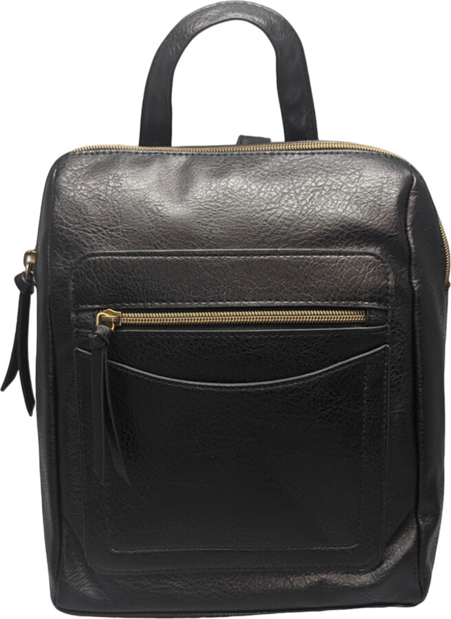 T-Shirt & Jeans Women’s Mercer Vegan Leather Medium Backpack, Black
