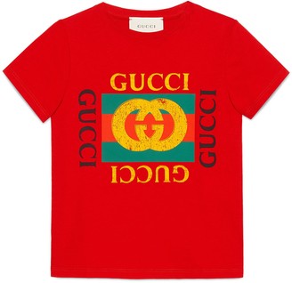Gucci Children's cotton T-shirt with vintage logo - ShopStyle Boys' Tees