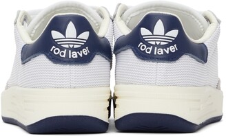 adidas White & Navy Mesh Rod Laver Sneakers