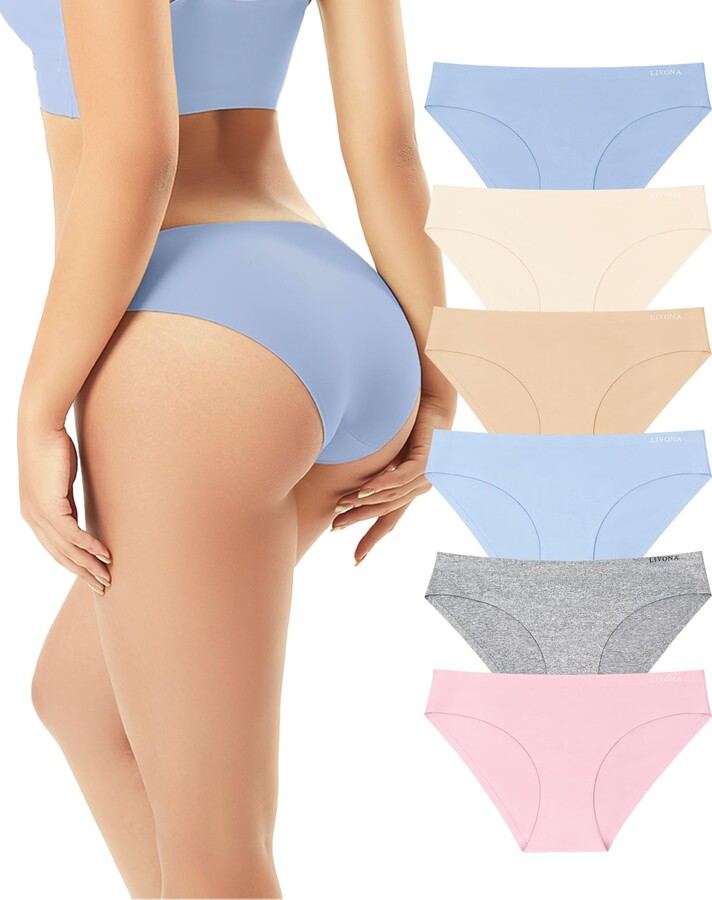  ROSYCORAL Women's Seamless Underwear Soft Stretch Briefs  Invisibles Hipster V Cut cheeky No Show Bikini Panties 5 pack XS-L (XS) :  Clothing, Shoes & Jewelry