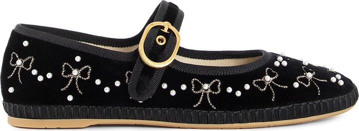 Mary-Jane Endouce Velvet Ballerina