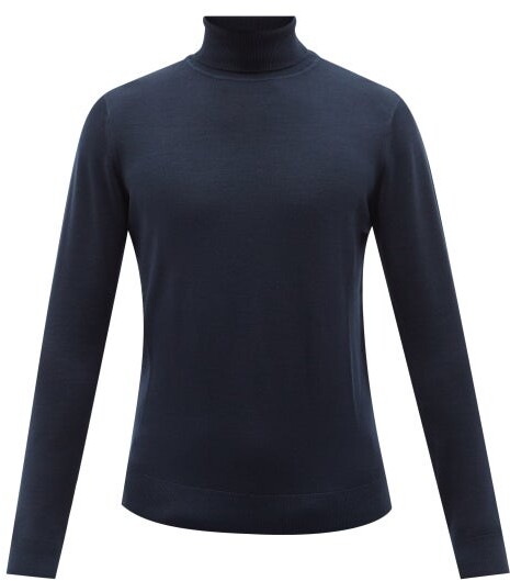 mens fine knit roll neck jumper