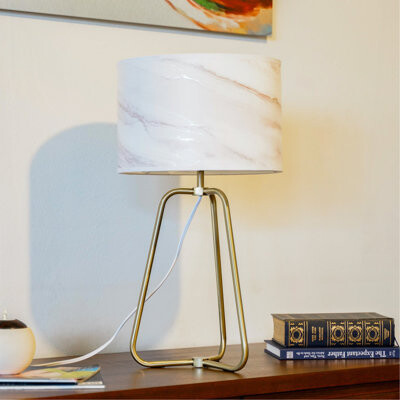 New Design Small Modern Stylish Desk Lamp In Stock In The United States, Easy To Install, Optima Marble Lampshade Table Lamp - Bronze 110V Metal Onlin
