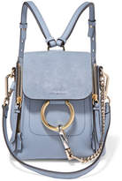 Thumbnail for your product : Chloé Faye Mini Textured-leather And Suede Backpack - Light blue