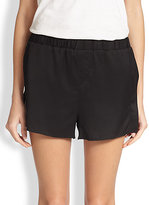 Thumbnail for your product : Alexander Wang Stretch Silk Split-Side Track Shorts