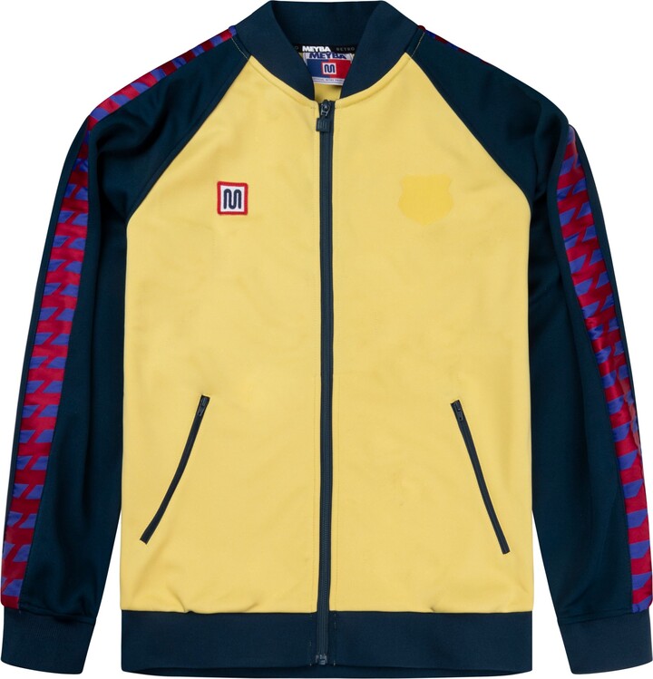 Pony Adult FC Barcelona Vintage Terrace Navy Jacket, Men's, Medium, Blue