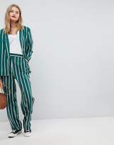 Thumbnail for your product : ASOS Design Soft Blazer In Green Stripe