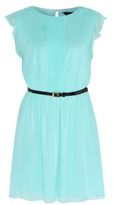 Thumbnail for your product : New Look Light Blue Belted Pleat Front Chiffon Dress