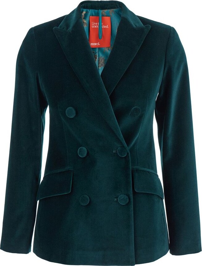 Merci Double-Breasted Velvet Jacket