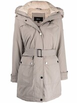 Thumbnail for your product : DKNY Belted Faux-Fur Parka Coat