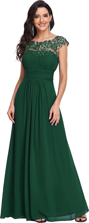 dark green special occasion dress