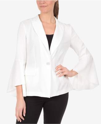NY Collection Bell-Sleeve Single-Button Blazer