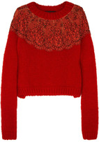 Thumbnail for your product : Christopher Kane Lace-appliquéd mohair-blend sweater