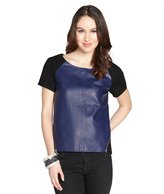 Thumbnail for your product : Rebecca Minkoff paris blue leather 'Alma' top