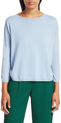 Akris Punto Rounded Wool Knit Pullover Sweater