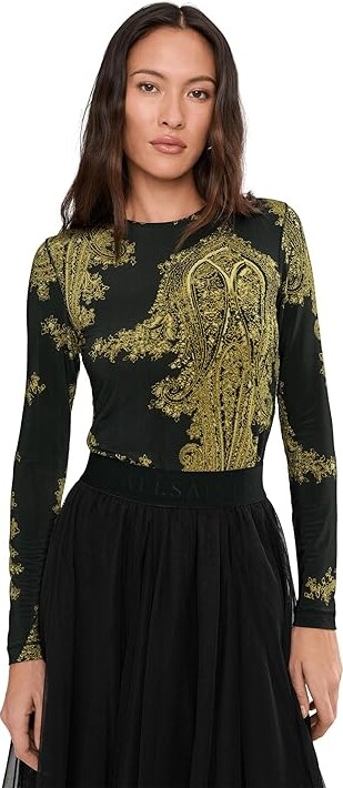 AllSaints Katlyn Top Women's Clothing Ella Black : UK 8 (US Women's 4) Viscose