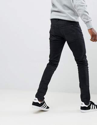 Nudie Jeans Tight Terry super skinny organic cotton jeans in black dirt