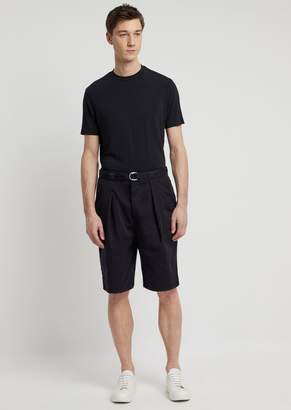 Emporio Armani Garment-Dyed Stretch Cotton Bermuda Shorts