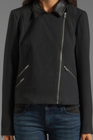 Thumbnail for your product : BB Dakota Juliette PU Lapel & Double Cloth Moto Jacket