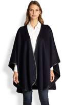 Thumbnail for your product : Sofia Cashmere Reversible Leather Trim Cape