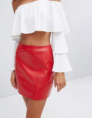 Fashion Union Faux Leather Bodycon Skirt