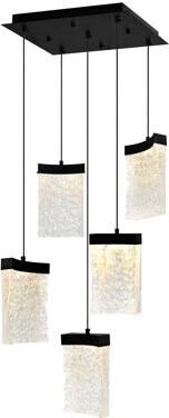 CWI Lighting Integrated LED 12" Modern Statement / Unique Mini Pendant with Handmade Textured Glass for Kitchen Island Entryway Island Hallway