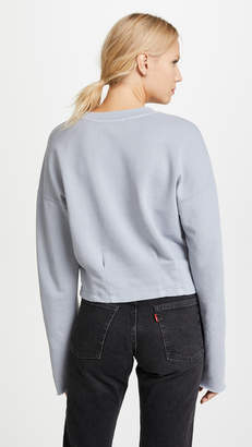 Stateside Pleated Cropped Sweatshirt