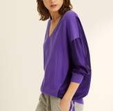 Thumbnail for your product : Amanda Wakeley Ultra Violet Cashmere & Satin Vikander Jumper