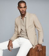 Thumbnail for your product : Reiss RUFUS TEXTURED ZIP NECK POLO SHIRT Taupe