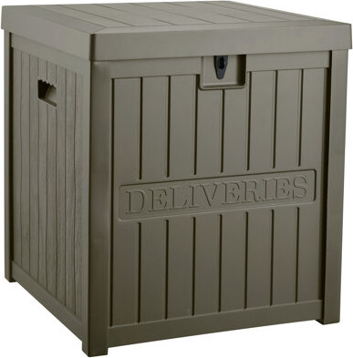 EHHLY 51 Gallon Resin Package Delivery Box for Outside, Lockable Secure Package Bin Delivery Box for Front Porch, Large Deck Boxes Outdoor Waterproof, Deliv