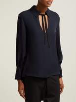 Thumbnail for your product : Nili Lotan Anette Silk Blouse - Womens - Navy