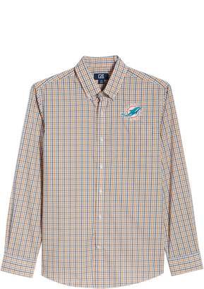 Cutter & Buck Miami Dolphins - Gilman Regular Fit Plaid Sport Shirt