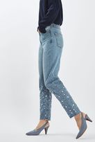 Thumbnail for your product : Topshop Moto gemstone hem mom jeans