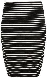 New Look Inspire Black Stripe Print Tube Skirt