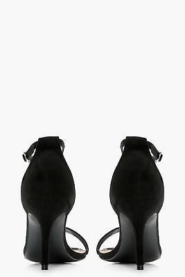 boohoo NEW Womens Tia Wide Fit Low Heel Two Part in Black size 6