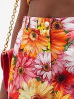 Thumbnail for your product : Dolce & Gabbana Gerbera-print Cotton-poplin Shorts - Orange