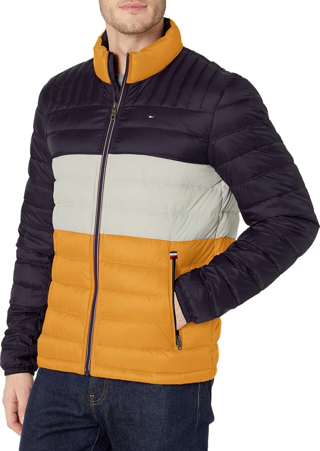 tommy hilfiger bubble jacket yellow