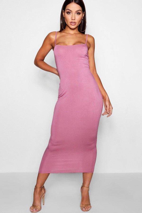 pink jersey maxi dress