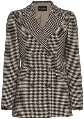 Etro double breasted houndstooth wool blazer