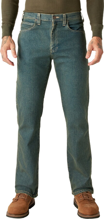 Dickies Men's FLEX Relaxed Fit Carpenter Jeans, Heritage Tinted Khaki, 38W x 30L