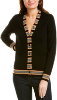 Thumbnail for your product : Burberry Icon Stripe Detail Wool Cardigan