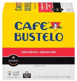 Keurig Cafe Bustelo Espresso Dark Roast Coffee K-Cup Pods - 18ct
