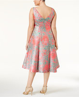 Thumbnail for your product : Adrianna Papell Plus Size Floral-Print A-Line Dress