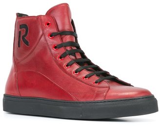 Raf Simons initial patch hi-top sneakers